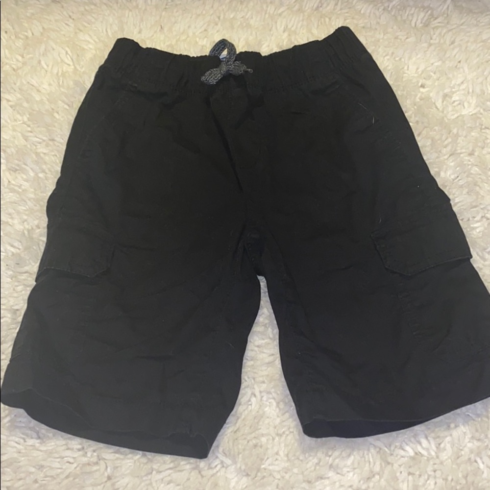 Boys black cargo shorts